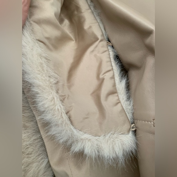 CURRENT SEASON NEW Retrofete Kieran leather long coat in latte - Picture 10 of 12